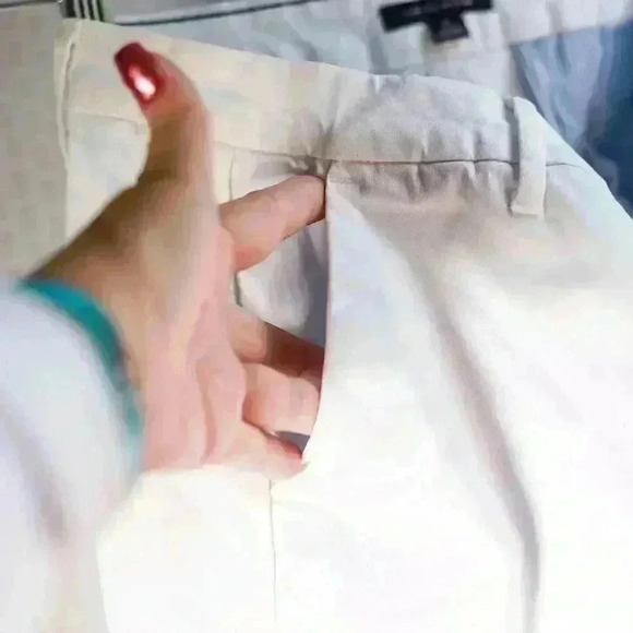 Women's Tommy Hilfiger Size 12 White flat front straight leg pants stretch - Picture 13 of 14